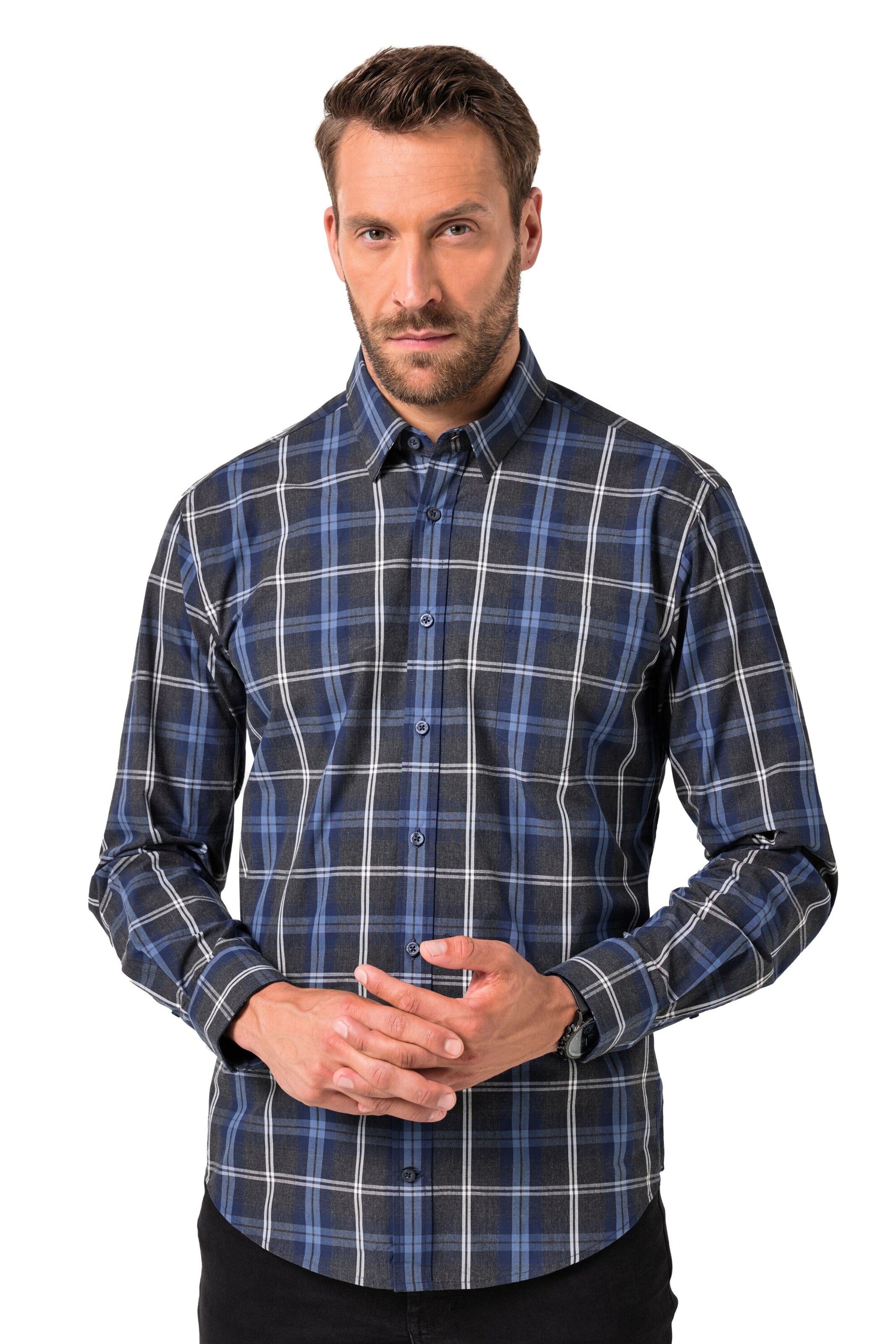 JP1880 Regular fit Button Up Shirt in Blue