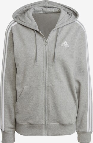 ADIDAS SPORTSWEAR Athletic Zip-Up Hoodie 'Essentials' in Grey: front