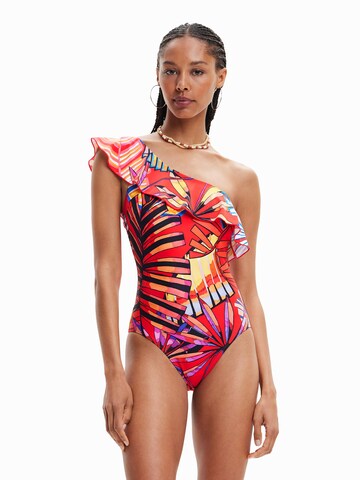 Bustier Maillot de bain Desigual en rouge : devant