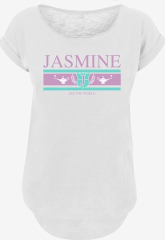 F4NT4STIC Shirt 'Disney Jasmine See The World' in Wit: voorkant