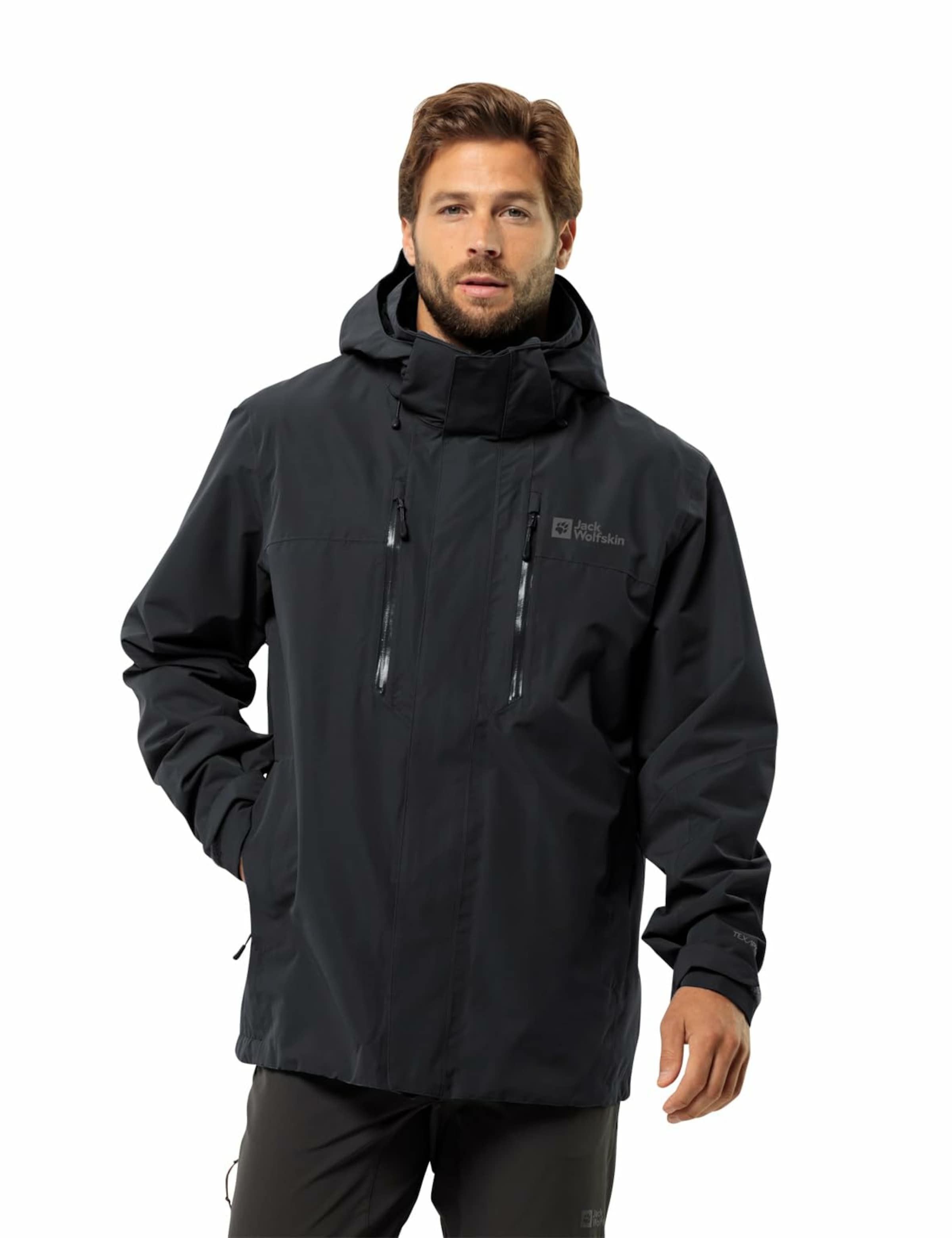 JACK WOLFSKIN Outdoorjacke in Schwarz: Vorderseite