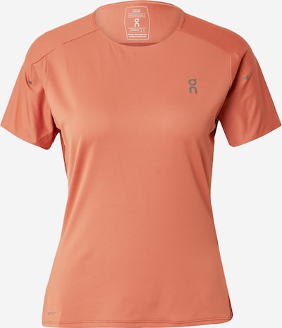 On T-shirt fonctionnel en marron châtaigne / rouille / gris, Vue avec produit