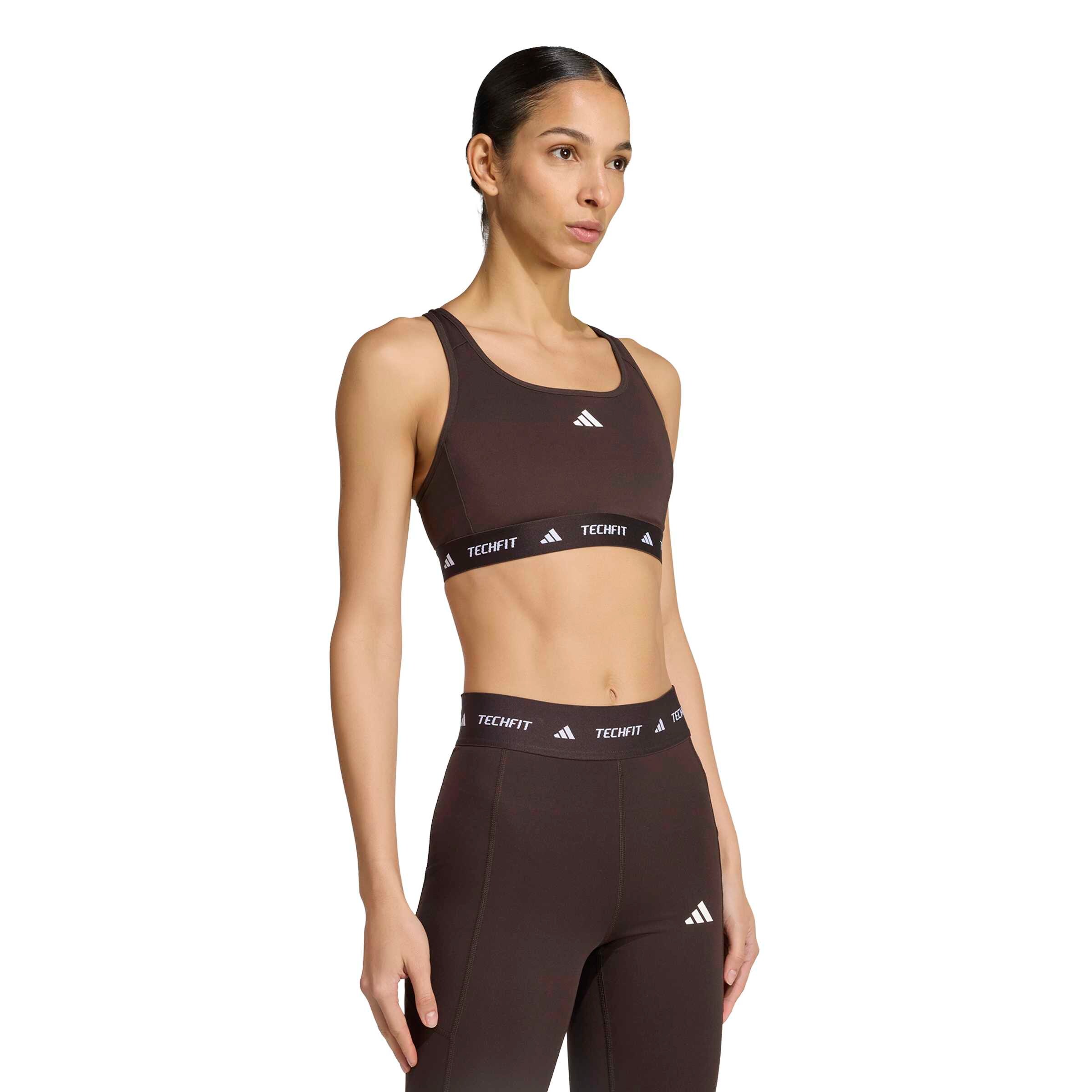 ADIDAS PERFORMANCE Bustier Sport-BH 'TECHFIT' in Braun: Vorderseite