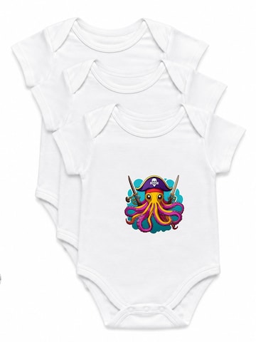 amorubi.com Dupačky/body 'Pirat Octopus' – bílá: přední strana