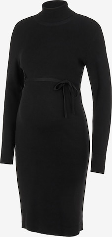 MAMALICIOUS Stickad klänning 'Jacina' i svart: framsida
