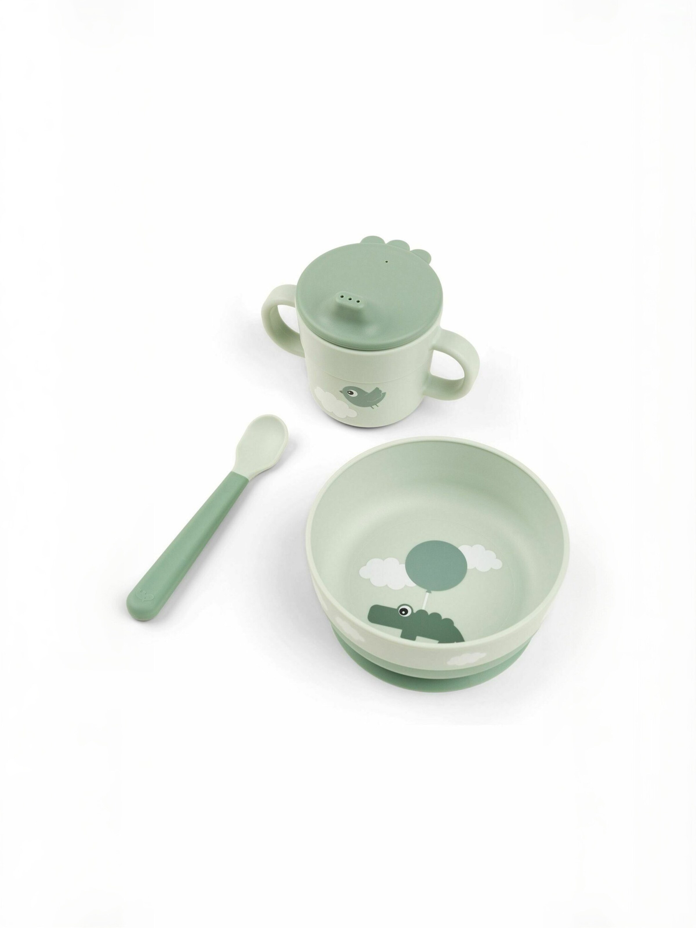Done by Deer Tableware Set ' Happy clouds ' in Green: front