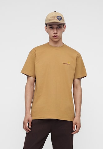 T-Shirt 'American Script' Carhartt WIP en jaune : devant