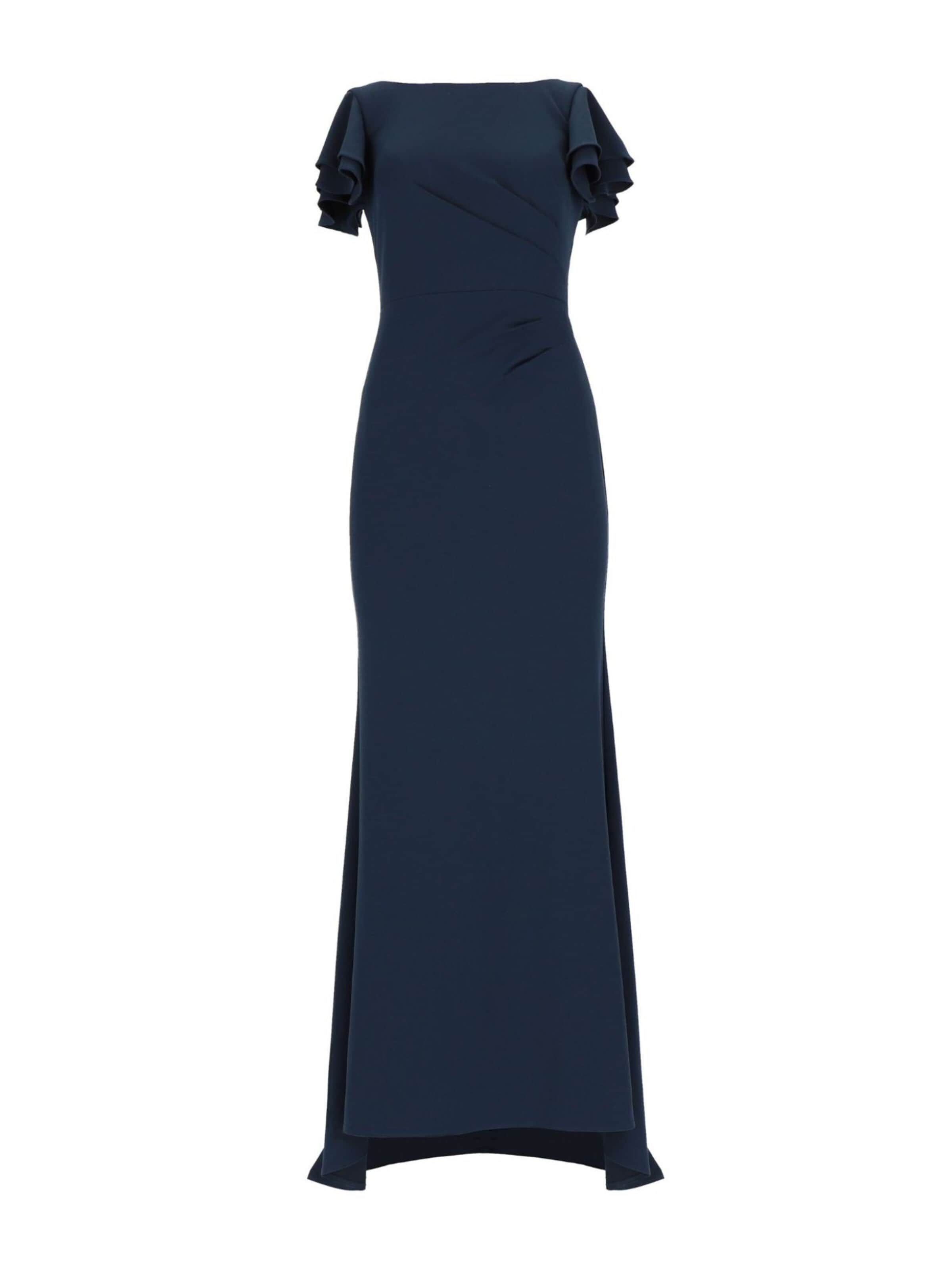ANNIS WIESBADEN EST. 2021 Evening Dress 'Abendkleid „Celeste“ dunkelblau Meerjungfrau-Linie, rückenfrei' in Blue: front