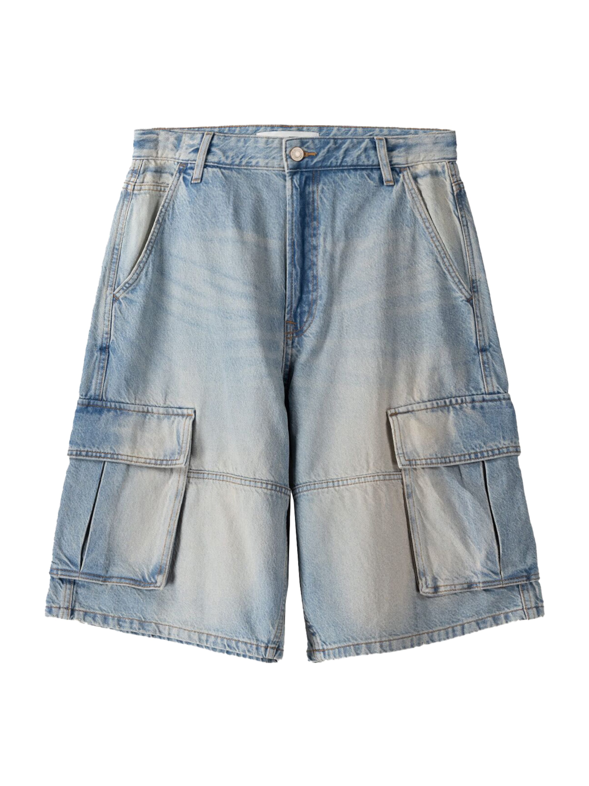 Jeans cargo di Bershka in blu: frontale