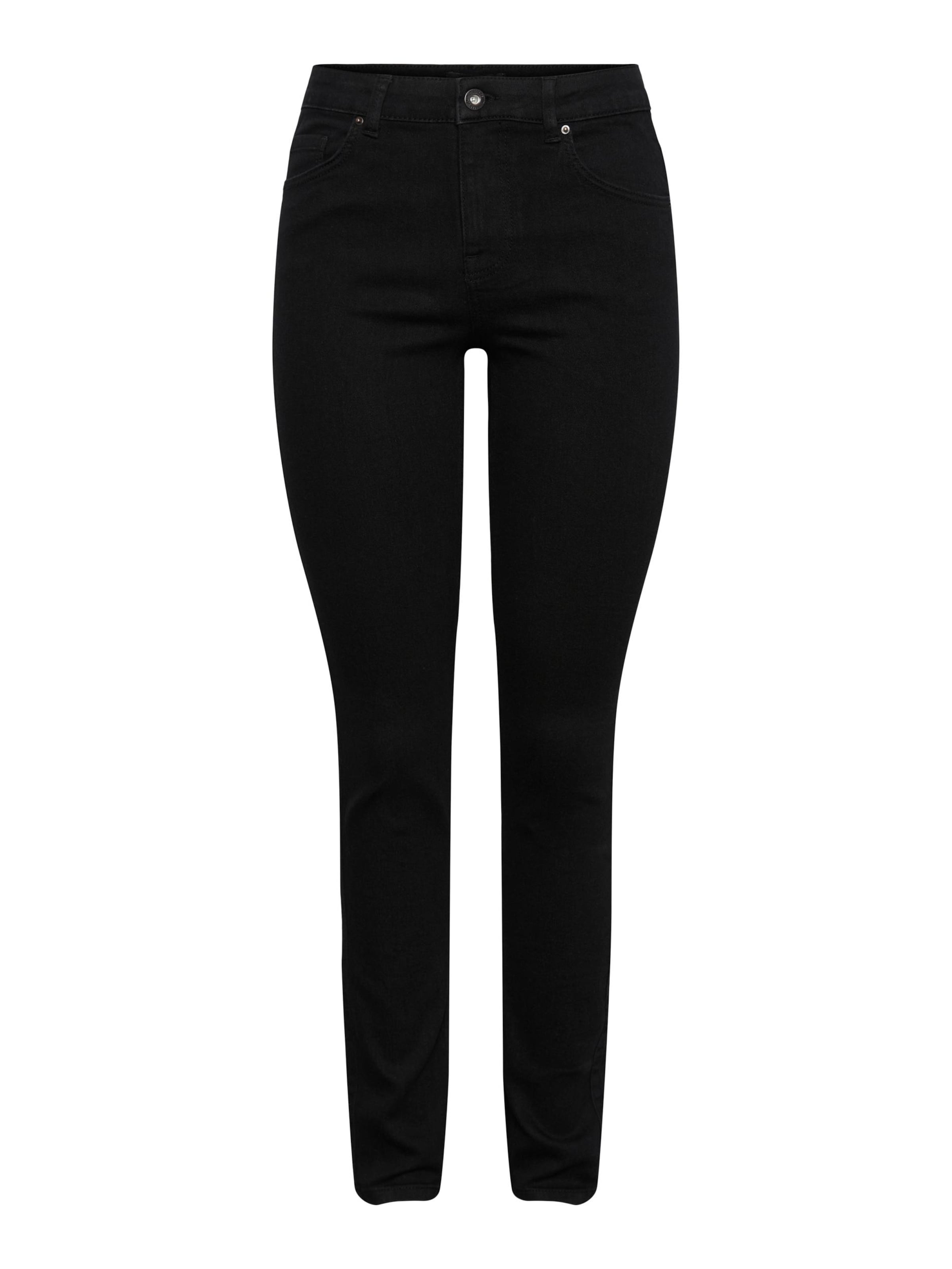 PIECES Slimfit Jeansy 'Nunna' w kolorze czarny: przód