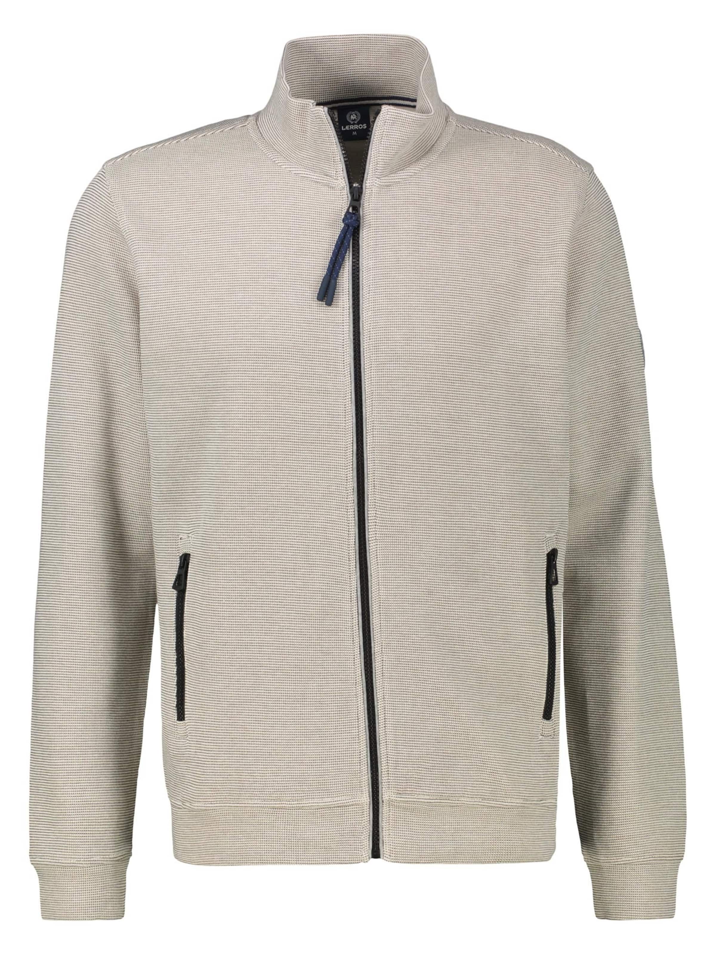 LERROS Sweatjacke 'Basic'‌‌‌ in Weiß: Vorderseite