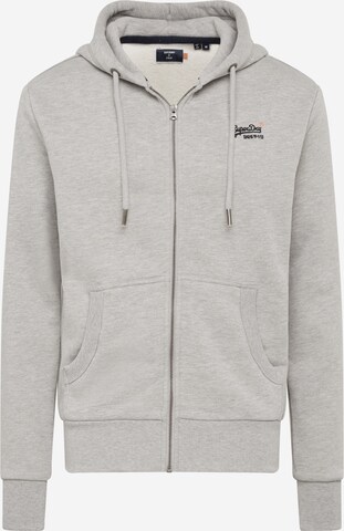 Superdry Zip-Up Hoodie in Grey: front