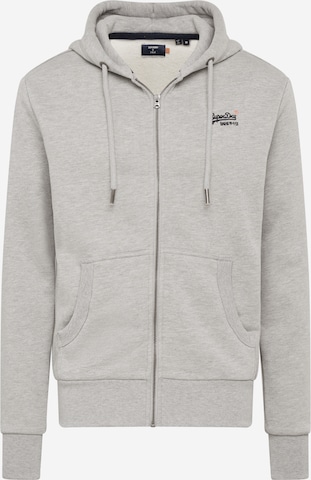 Veste de survêtement Superdry en gris : devant