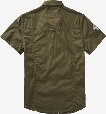 Brandit Regular fit Button Up Shirt 'Luis' in Green