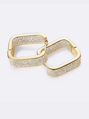 ROUGEMONT Jewellery Earrings 'Funkelnde Glamour Baguette Creolen Ohrringe' in Gold: front