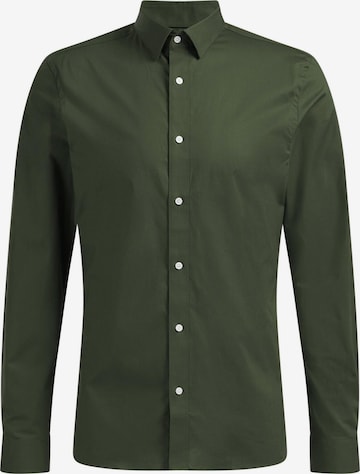 WE Fashion - Ajuste estrecho Camisa en verde: frente