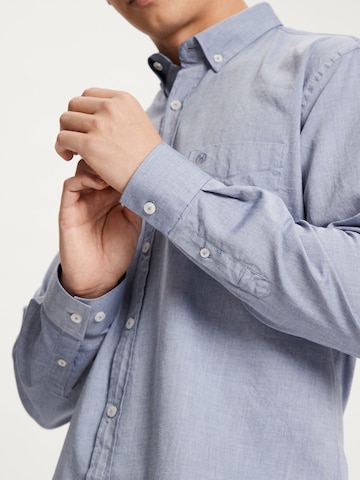 Cross Jeans Regular fit Button Up Shirt ' 35544 ' in Blue