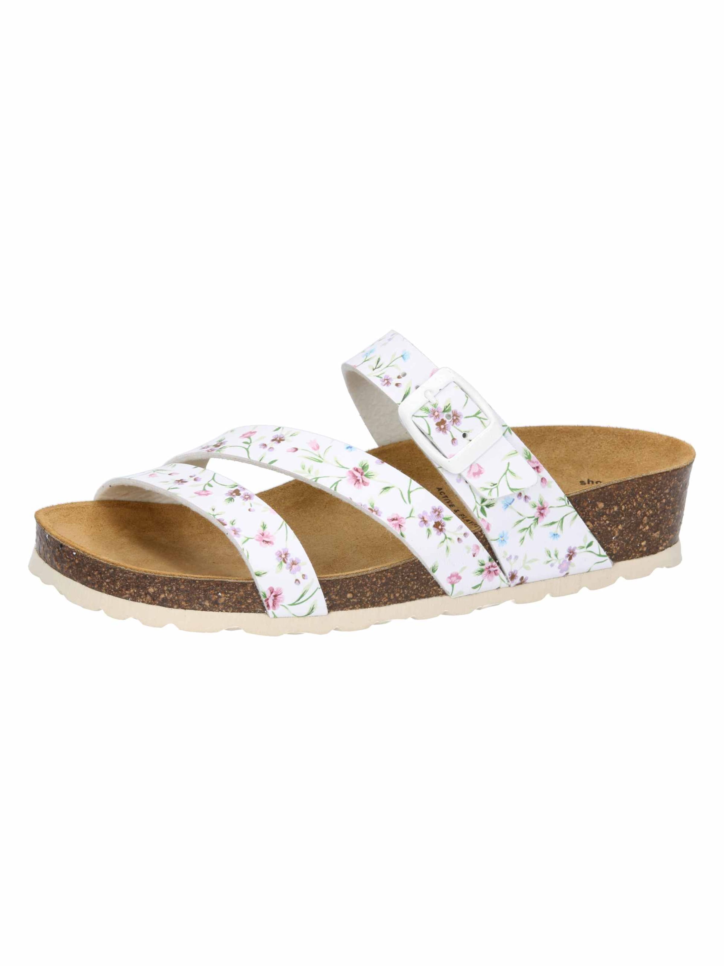 LICO Mule 'Natural Glitter' in White: front