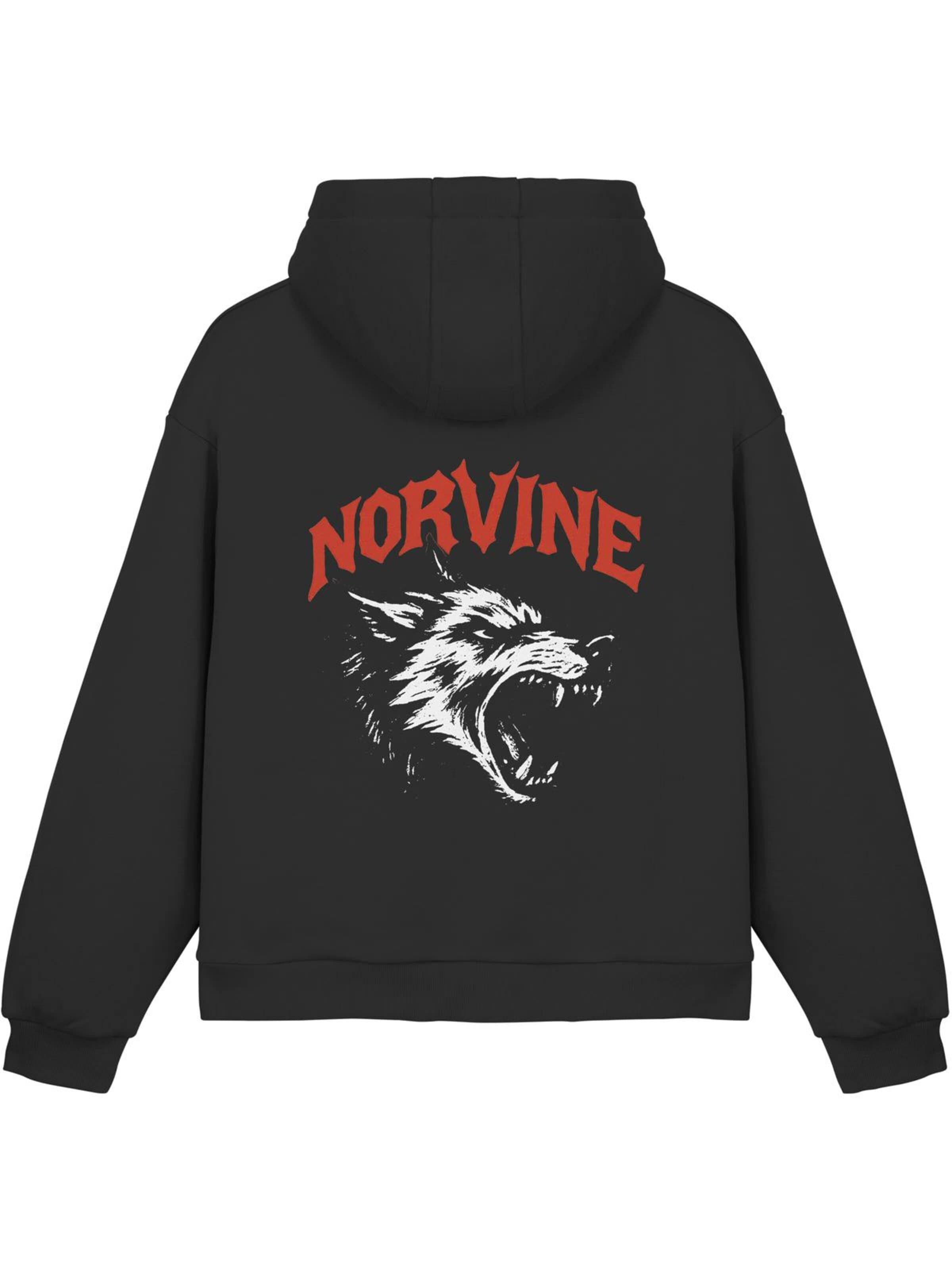 Norvine Collegepaita 'Norvine Nightfang - Fluffy Boxcut Hoodie' värissä musta