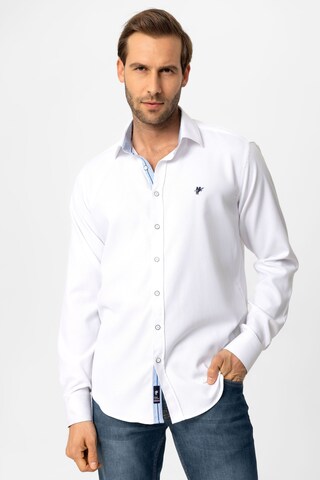 Regular fit Camicia 'Arne' di DENIM CULTURE in bianco: frontale