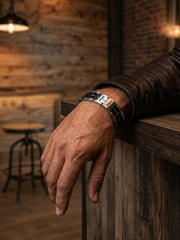 Braccialetto 'DEGERSEE' di Holzwerk in argento: frontale