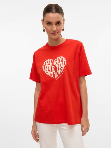 T-shirt 'VALERIE CATY' VERO MODA en rouge