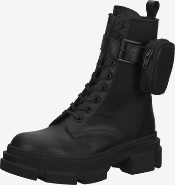 ILC Lace-Up Ankle Boots in Black: front