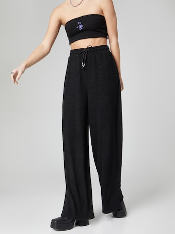 Wide Leg Pantalon 'Esther' VIERVIER en noir : devant