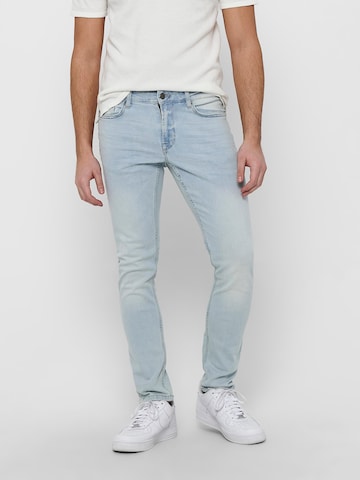 Coupe slim Jean 'Loom' Only & Sons en bleu : devant