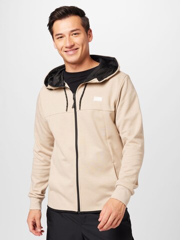 JACK & JONES Кофта на молнии 'AIR' в Бежевый: спереди