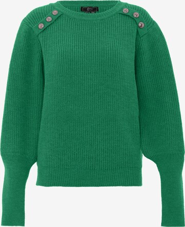 Pullover di faina in verde: frontale