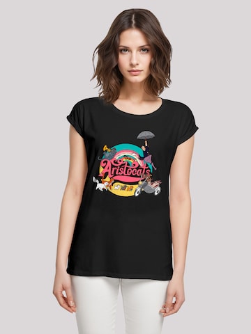 F4NT4STIC Shirt 'Disney Aristocats Rainbow Fun' in Black: front