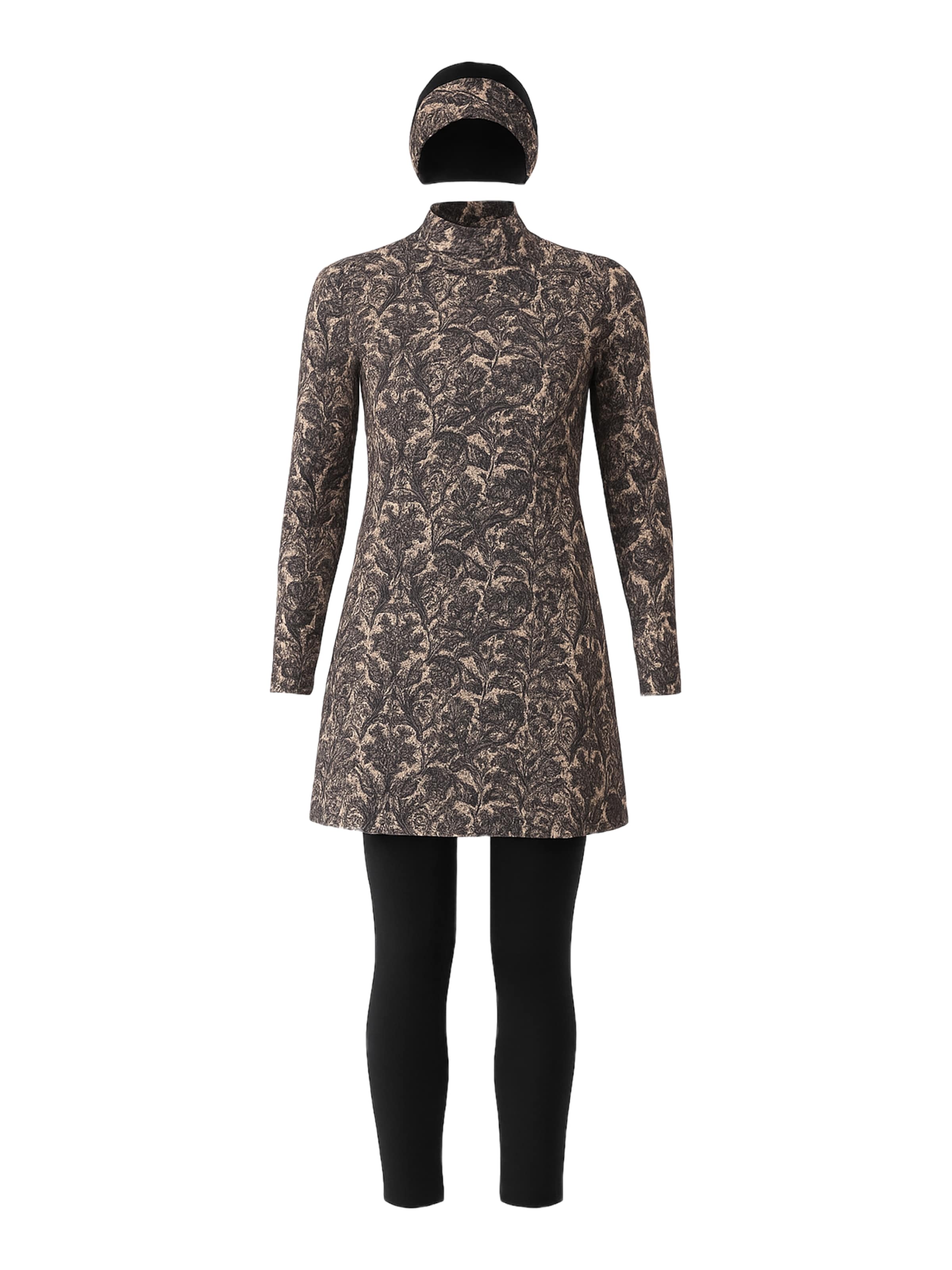 C&City Badeanzug 'Hijab' in taupe / schwarz, Produktansicht