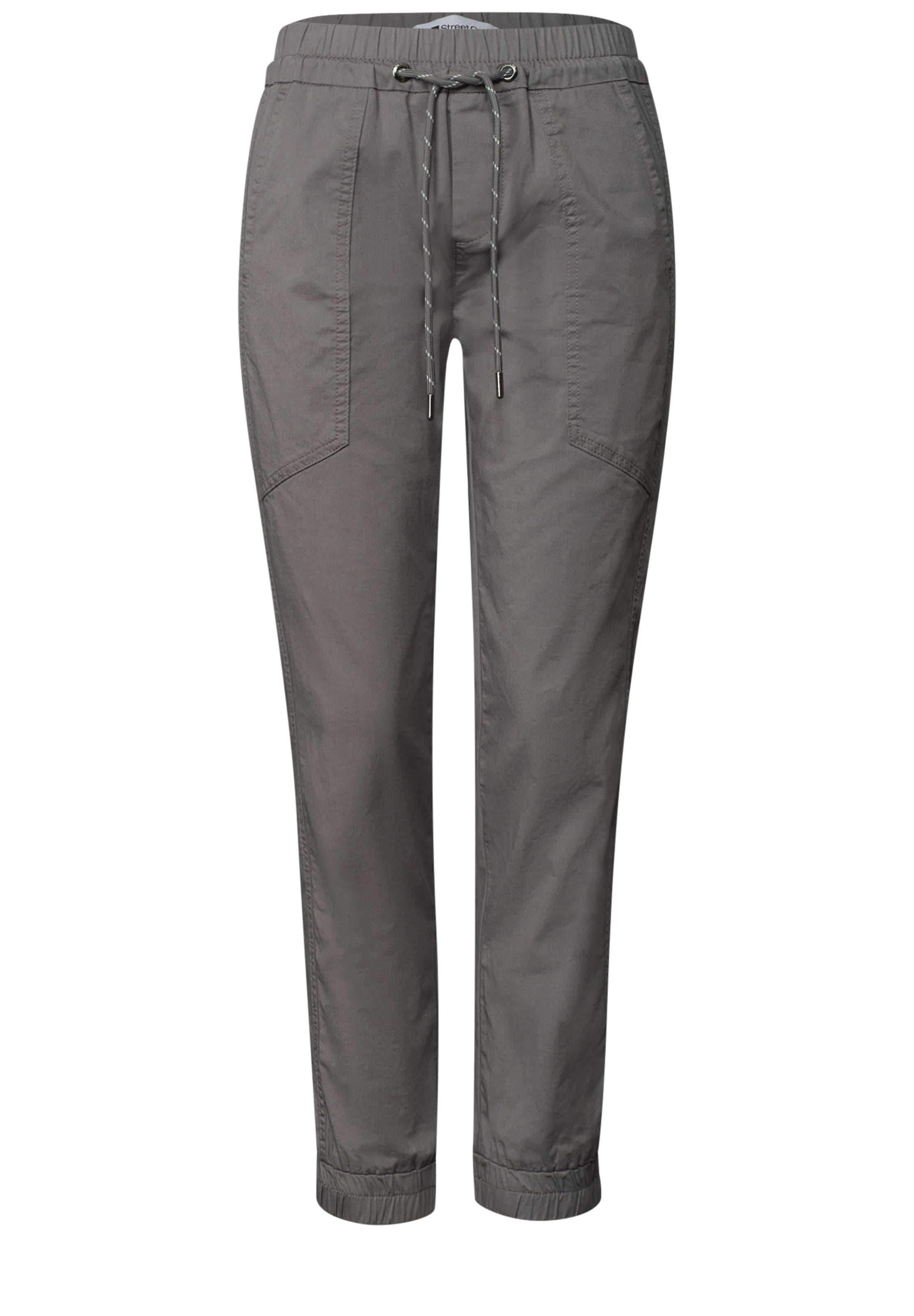 STREET ONE Slim Leg Hose in leichter Qualität in Grau: Vorderseite