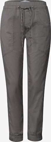 STREET ONE Slim Leg Hose in leichter Qualität in Grau: Vorderseite