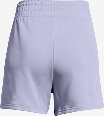 UNDER ARMOUR Skinny Workout Pants 'Rival Terry' in Purple