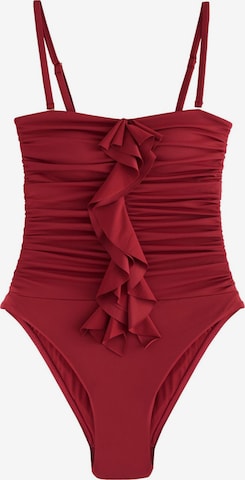 Next Бандо Корректирующий купальник в Красный: спереди
