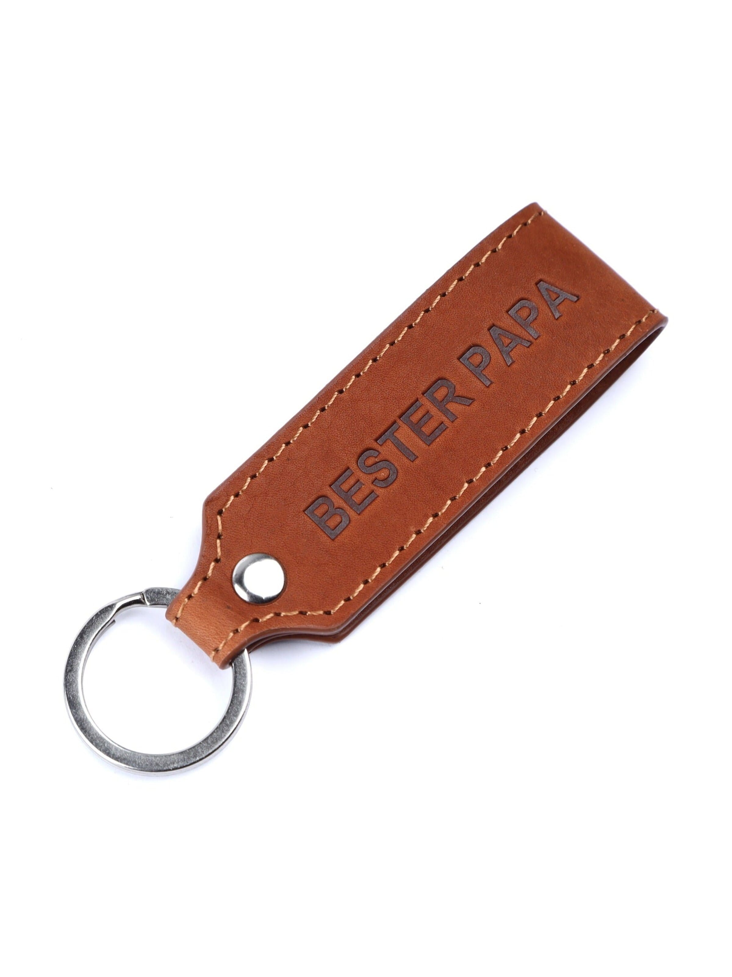 Benthill Key Ring 'Bester Papa' in Brown: front
