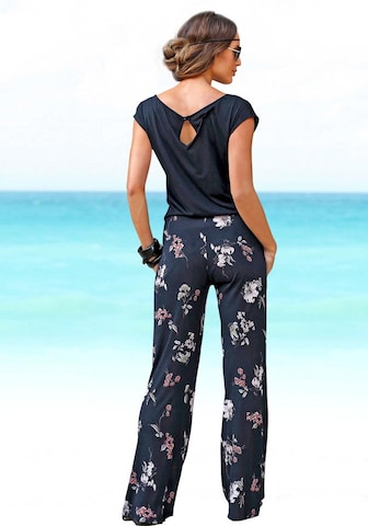 LASCANA Overall 'LS Overall black-flower' in Schwarz