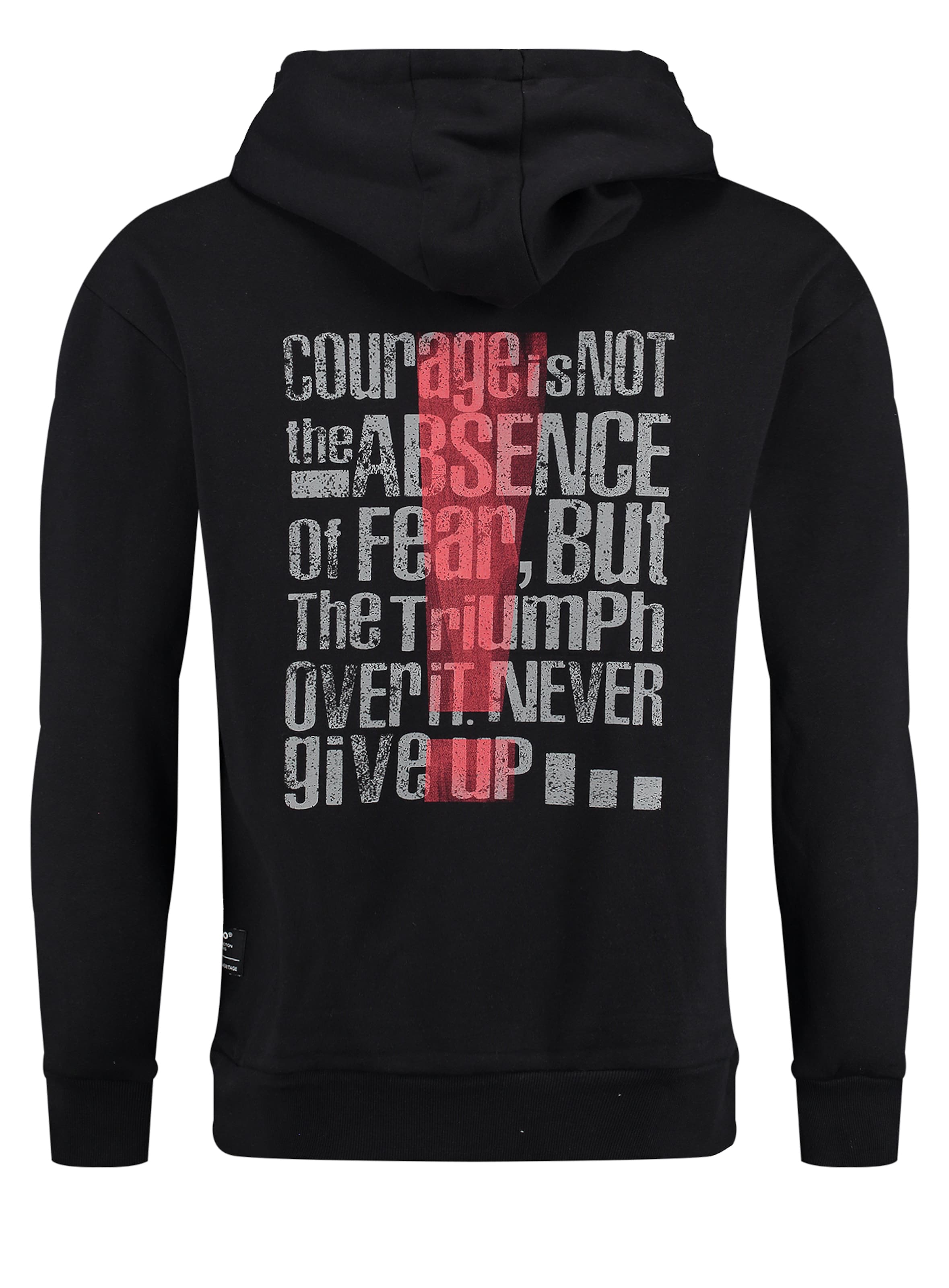 Key Largo Sweatshirt ' TRUE COURAGE ' in Black