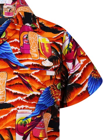 King Kameha Shirt 'Parrot Beer' in Orange