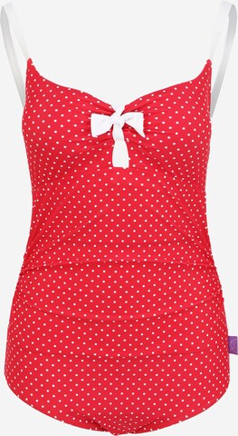 Bustier Maillot de bain 'ANTONIE' petit amour en rouge : devant