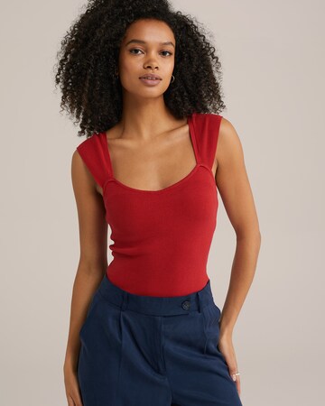WE Fashion Knitted top in Red: front