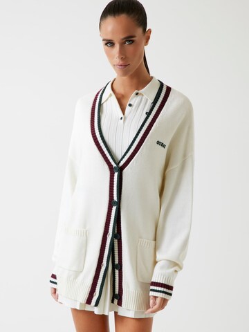 GUESS Knit Cardigan in Beige: front