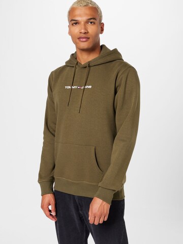 Sweat-shirt Tommy Jeans en vert : devant