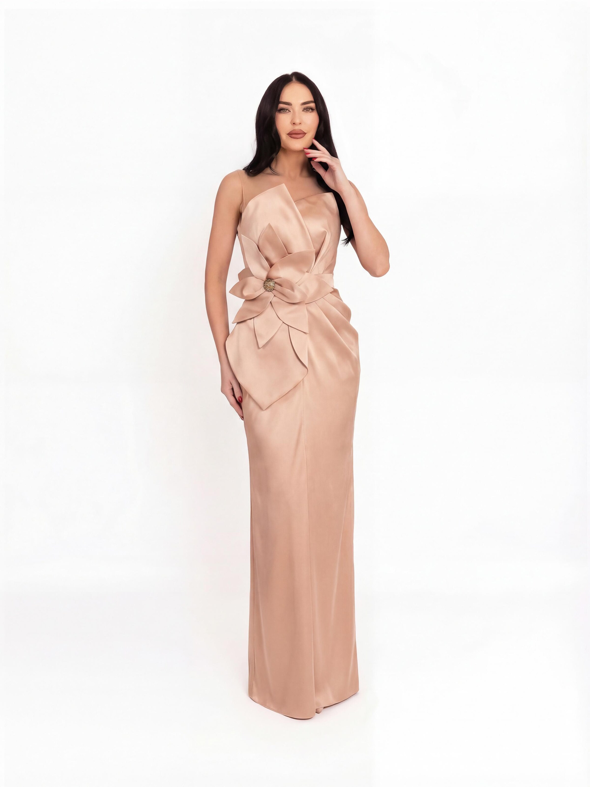 acob a porter - Vestido de noche en beige