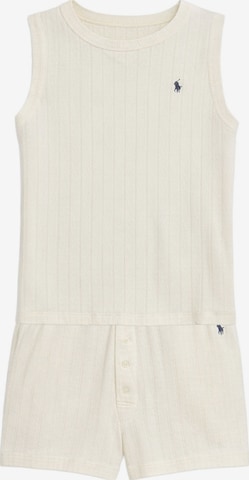 Polo Ralph Lauren Pyjama ' Polo Pointelle ' in Weiß: Vorderseite