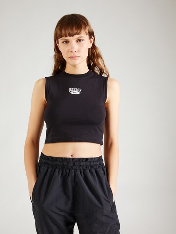 Sport top de la Reebok pe negru: față