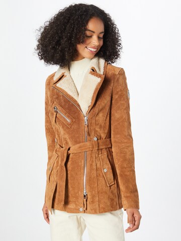 FREAKY NATION Between-Season Jacket 'Modern Times' in Brown: front