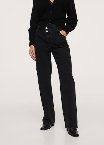 Wide Leg Jean 'Fiby' MANGO en noir : devant